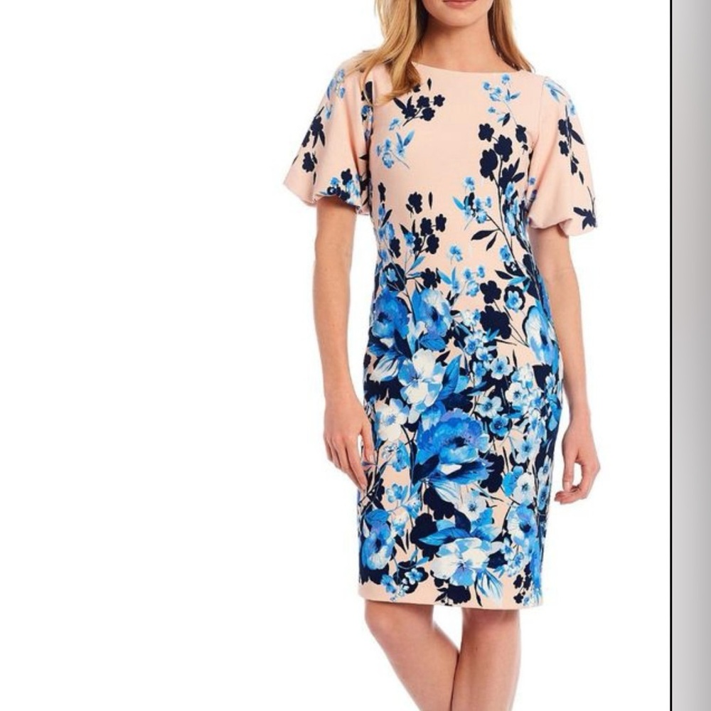 Eliza J Pink and Blue Floral Dress